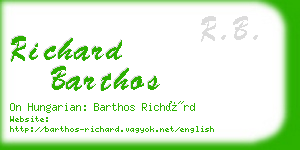 richard barthos business card